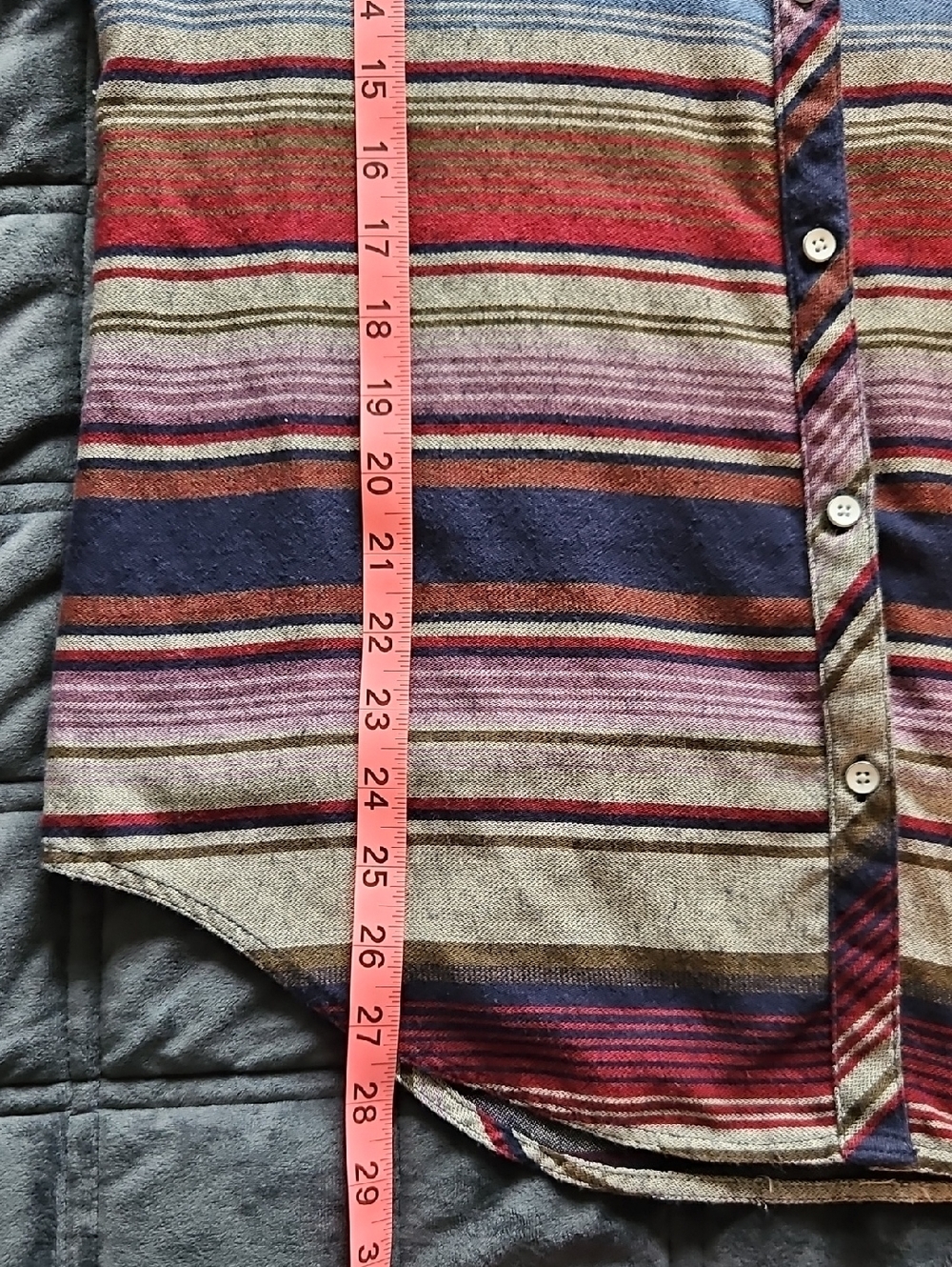 Roxy Camp Site Multi Stripe Button-Up Top, XL, Sarape, Long Sleeve, Southwestern - Picture 10 of 12